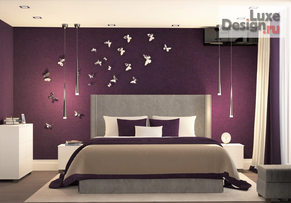 Дизайн интерьера квартиры "Фиолетовая квартира на высоте птичьего полета" (фото 5)