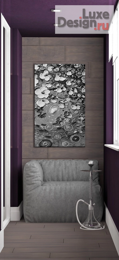 Дизайн интерьера квартиры "Фиолетовая квартира на высоте птичьего полета" (фото 6)