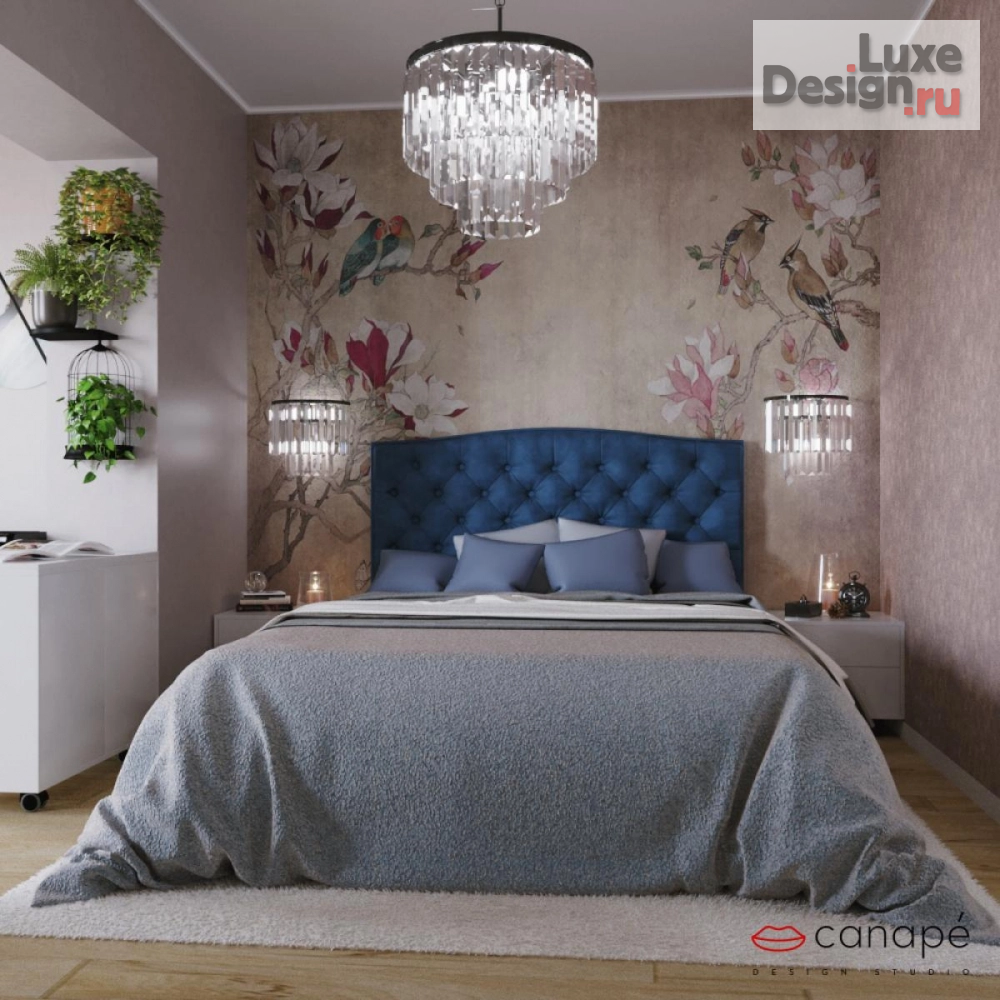 Дизайн интерьера спальни "Квартира с яркими акцентами. Спальня." (фото 1)