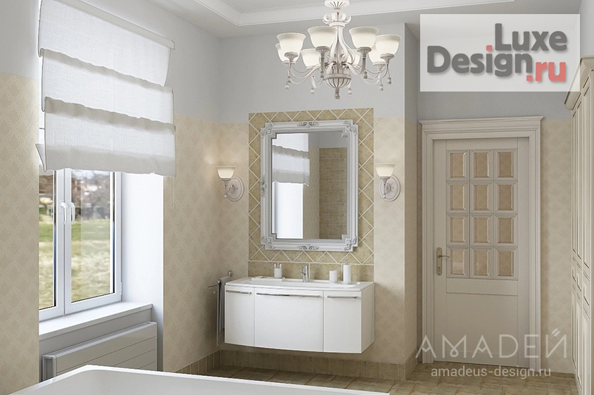 Дизайн интерьера загородного дома ""ВОЗДУШНЫЙ" ИНТЕРЬЕР В КЛАССИЧЕСКОМ СТИЛЕ" (фото 6)