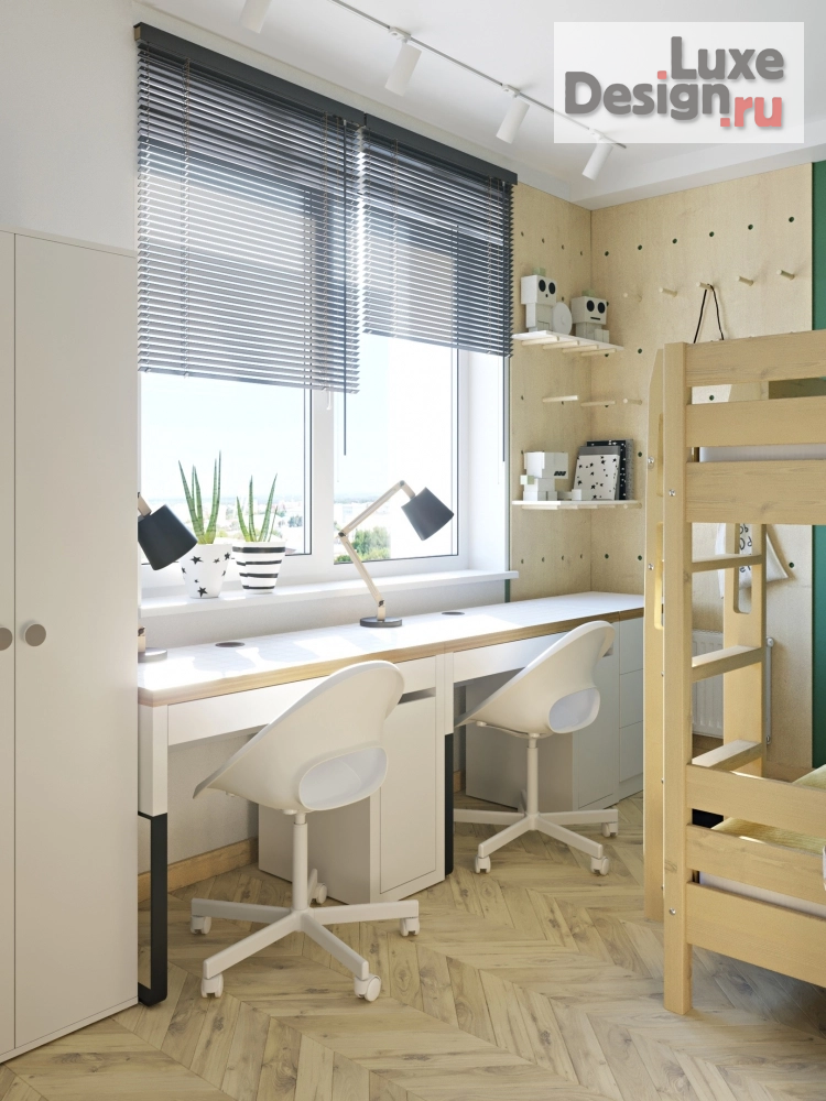 Дизайн интерьера двухкомнатной квартиры "Двушка для пятерых" (фото 1)