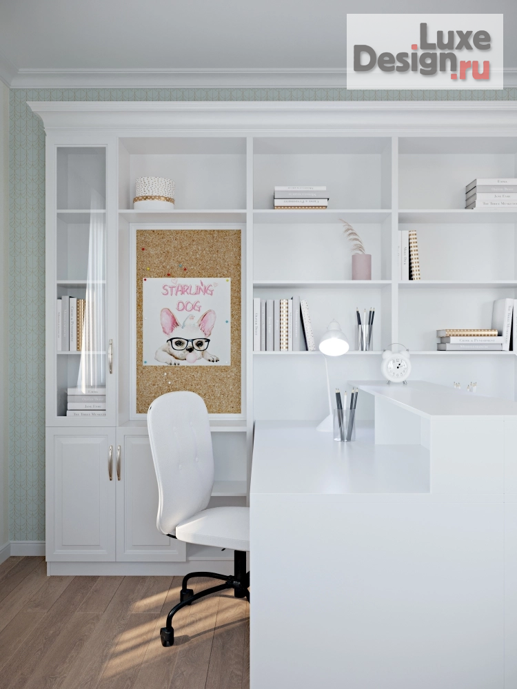 Дизайн интерьера детской "Учебная комната для девочек" (фото 1)