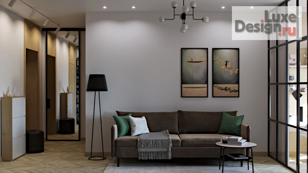 Дизайн интерьера двухкомнатной квартиры "Двушка для пятерых" (фото 1)