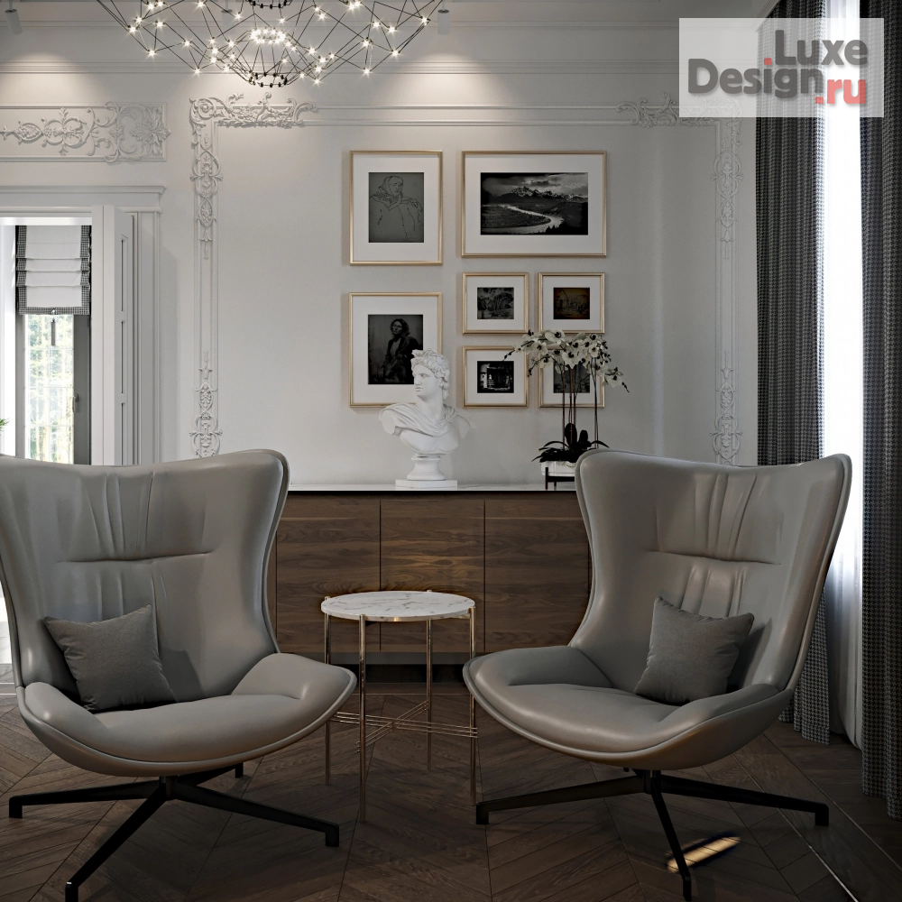 Дизайн интерьера загородного дома "Технологичный дом в классическом стиле" (фото 1)