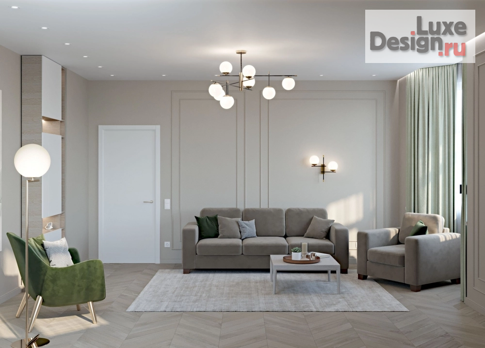Дизайн интерьера четырехкомнатной квартиры "Квартира в ЖК "Алые паруса"" (фото 1)