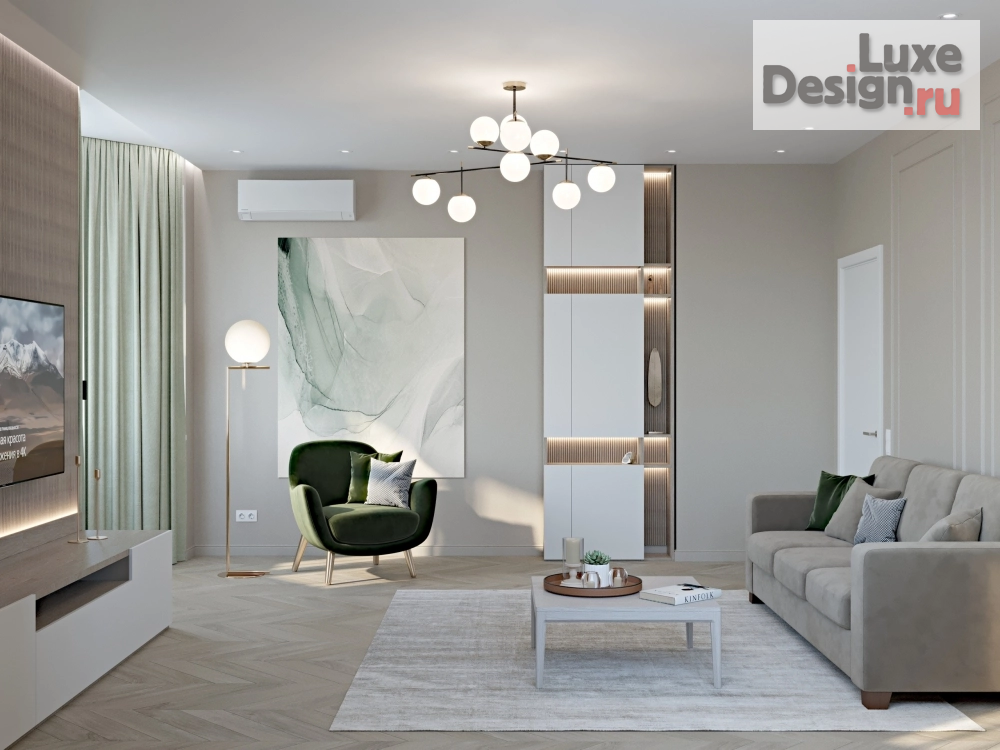 Дизайн интерьера четырехкомнатной квартиры "Квартира в ЖК "Алые паруса"" (фото 1)