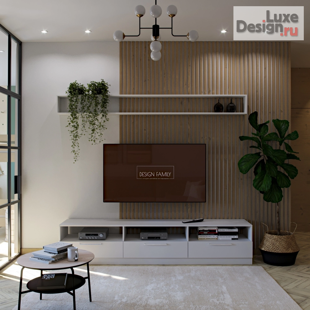 Дизайн интерьера двухкомнатной квартиры "Двушка для пятерых" (фото 1)