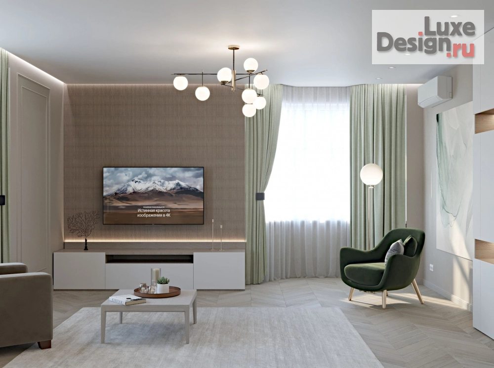 Дизайн интерьера четырехкомнатной квартиры "Квартира в ЖК "Алые паруса"" (фото 1)