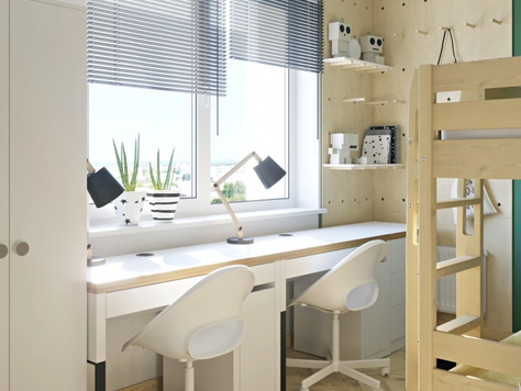 Дизайн интерьера двухкомнатной квартиры в Рязани "Двушка для пятерых"