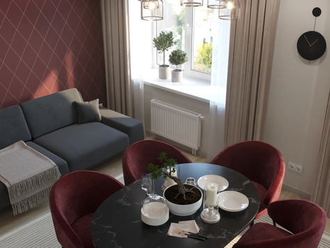 Дизайн интерьера в Рязани "Кухня-столовая в ЖК Олимпийский"