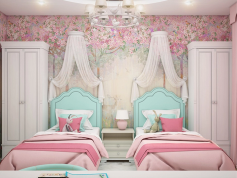 Дизайн интерьера детской в Рязани "Детская для двух девочек"