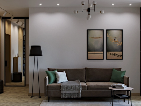 Дизайн интерьера двухкомнатной квартиры в Рязани "Двушка для пятерых"