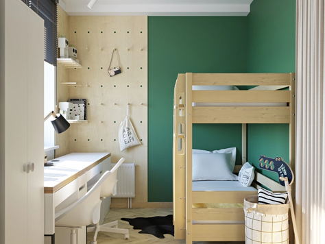 Дизайн интерьера двухкомнатной квартиры в Рязани "Двушка для пятерых"