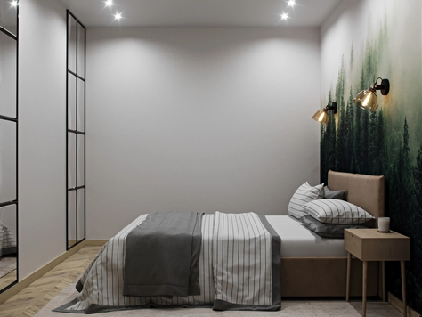 Дизайн интерьера двухкомнатной квартиры в Рязани "Двушка для пятерых"