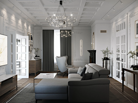 Дизайн интерьера в Рязани "Технологичный дом в классическом стиле"